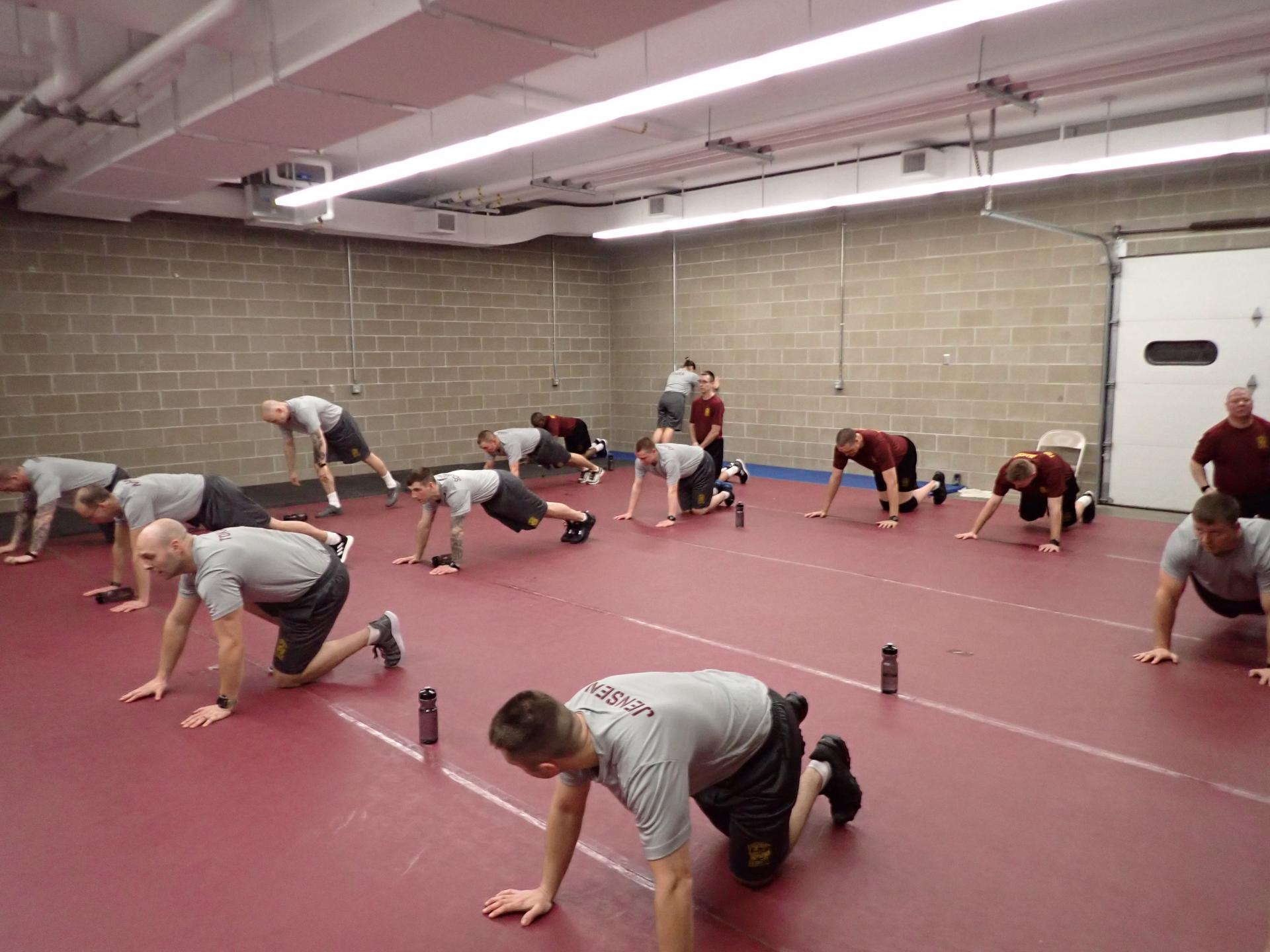 Trooper cadets doing pushups